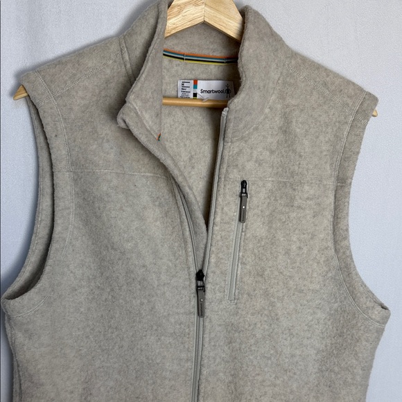 Smartwool Men's Hudson Trail Fleece Vest Size M Light Grey Heather Wool Blend - Picture 3 of 10